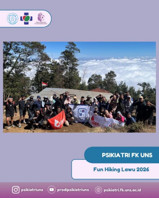 Fun Hiking Psikiatri FK UNS 2026

Keluarga besar PPDS Psikiatri FK UNS bersama dr. Rohmaningtyas H.S., dr., Sp.K.J.(K), M.Kes. dan dr. Debree Septiawan, dr., Sp.K.J.(K), M.Kes. menapaki jalur pendakian Gunung Lawu via Cetho pada 29 Agustus 2026. 

Kegiatan outdoor bersama ini menjadi salah satu sarana untuk mempererat solidaritas , melatih fisik, dan mengisi ulang energi positif untuk menyegarkan jiwa.
Alam selalu memiliki cara terbaik untuk merangkul dan mengembalikan semangat.

#PendakianBersama #PsikiatriUNS #MentalHealth #GunungLawu